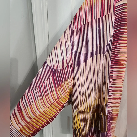 CAbi striped Mon Ami kimono lined geo artsy craftcore relaxed fit open sz medium - Picture 13 of 14